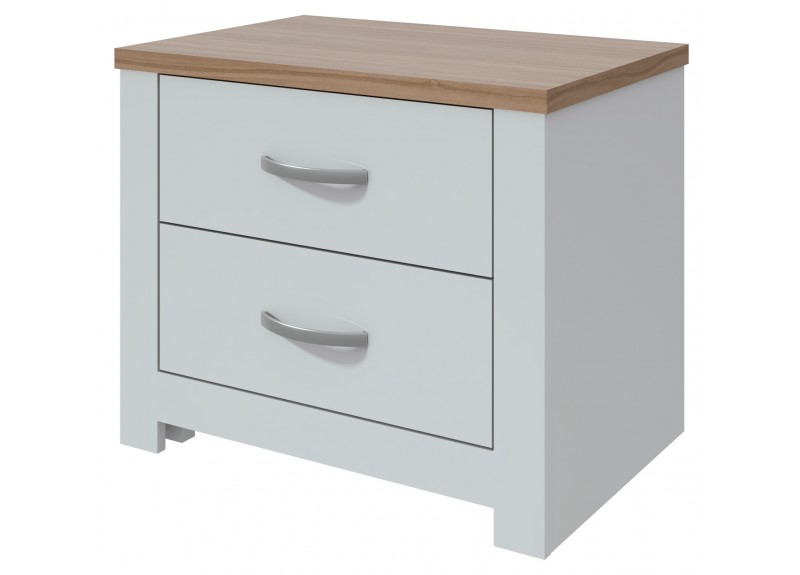 TABLE DE NUIT GENOVA 2 TIRS WHITE ( 28075 )